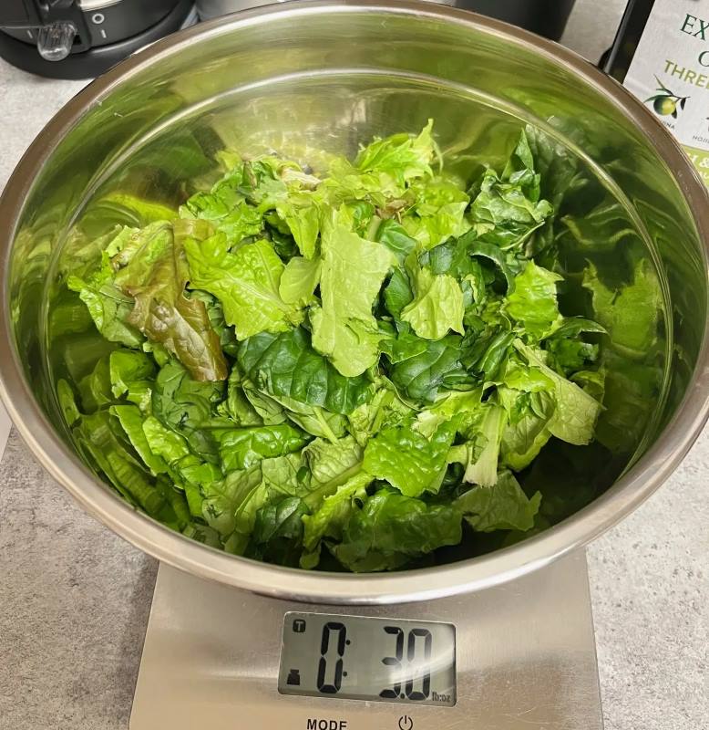 3 oz of hydroponic greens